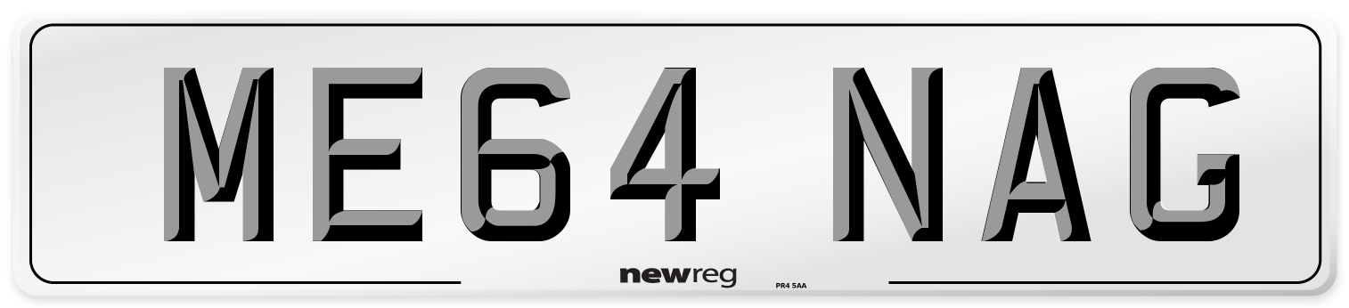 ME64 NAG Number Plate from New Reg